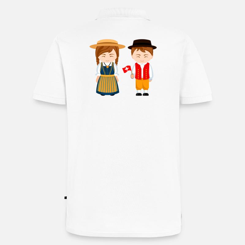 Schweiz, ich bin Schweizer, kleiner Schweizer - Männer Premium Bio Polo Shirt - Weiß