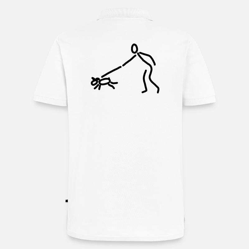 iYpsilon Hund gassi - Männer Premium Bio Polo Shirt - Weiß