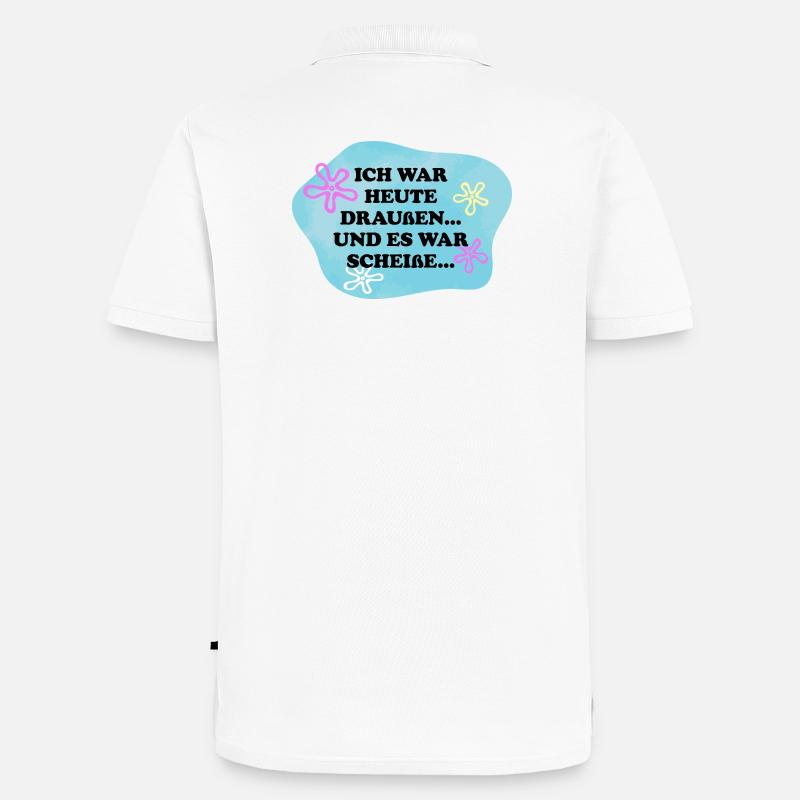 Ich war draußen | Sarkasmus Retro Meme - Männer Premium Bio Polo Shirt - Weiß