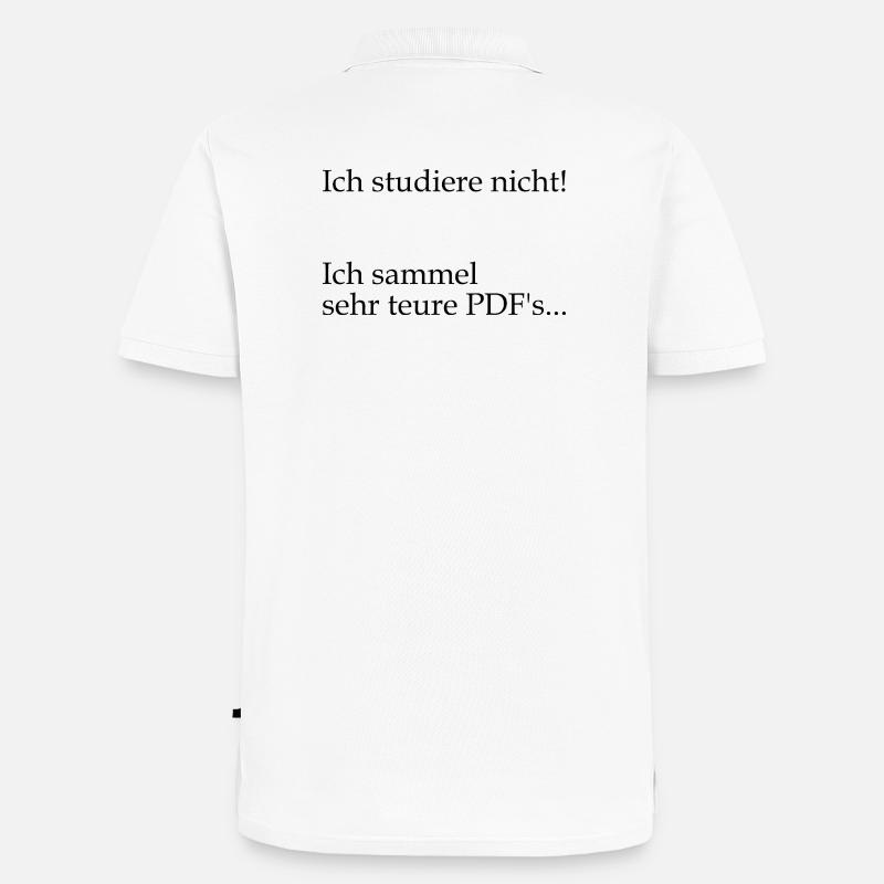 Unispruch "sehr teure PDFs" Geschenk, Studenten - Männer Premium Bio Polo Shirt - Weiß