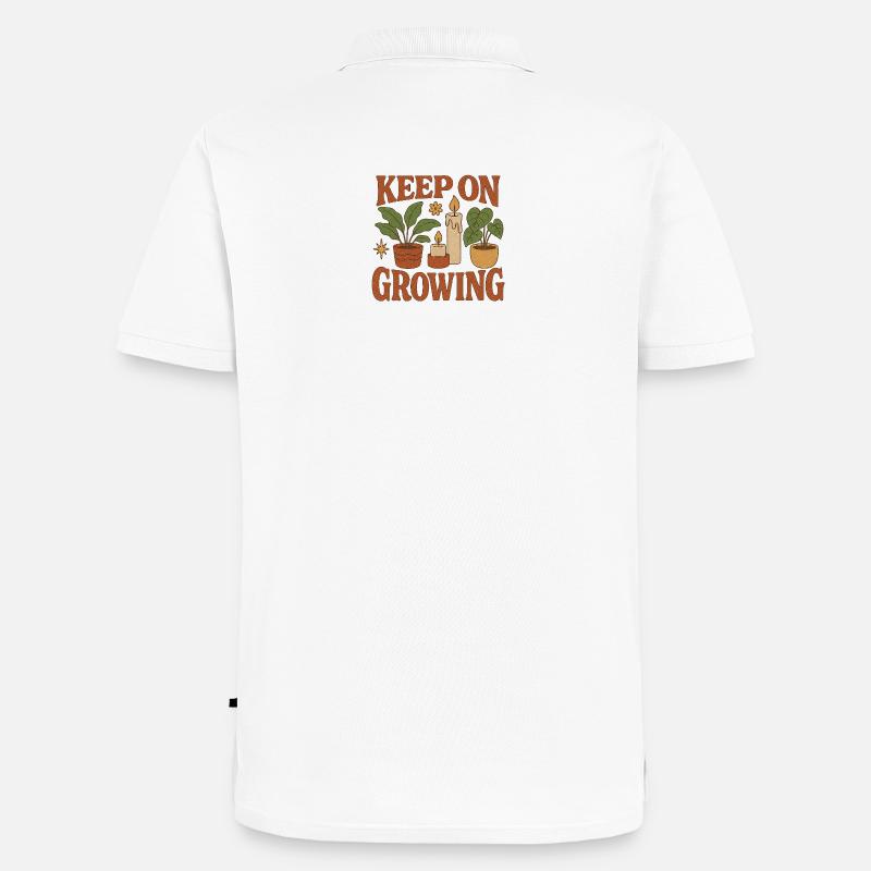 Keep_on_Growing - Männer Premium Bio Polo Shirt - Weiß
