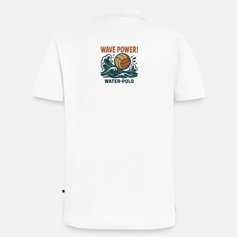 Wave Power Wasserpolo - Männer Premium Bio Polo Shirt - Weiß