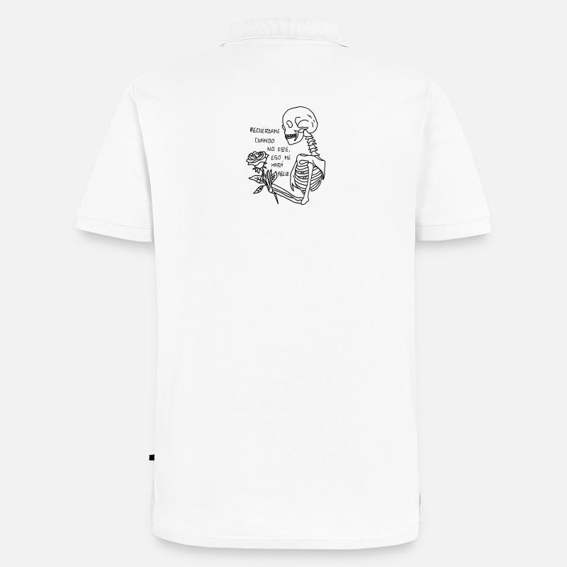 Squelette avec Rose - Polo bio Premium Homme - blanc
