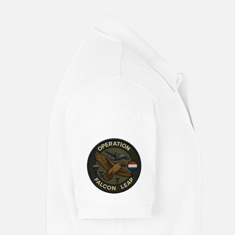 Falcon Leap Operation Patch - Männer Premium Bio Polo Shirt - Weiß