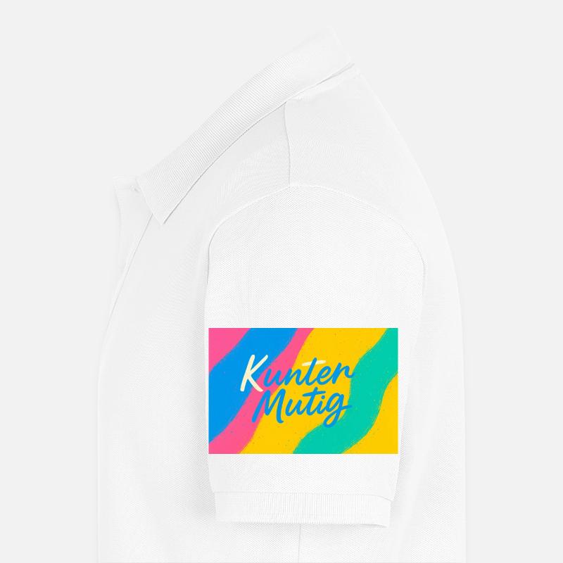 Kunter Mutig Farbexplosion - Männer Premium Bio Polo Shirt - Weiß