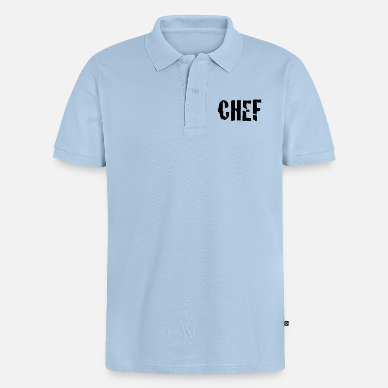 chef - Männer Premium Bio Polo Shirt - Hellblau