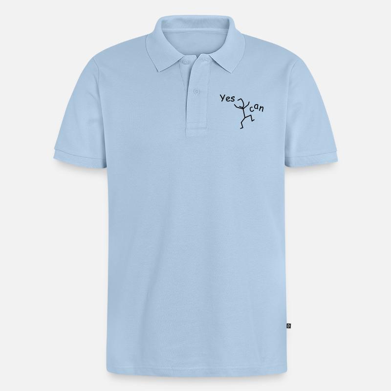 Yes I Can - Polo bio Premium Homme - bleu clair