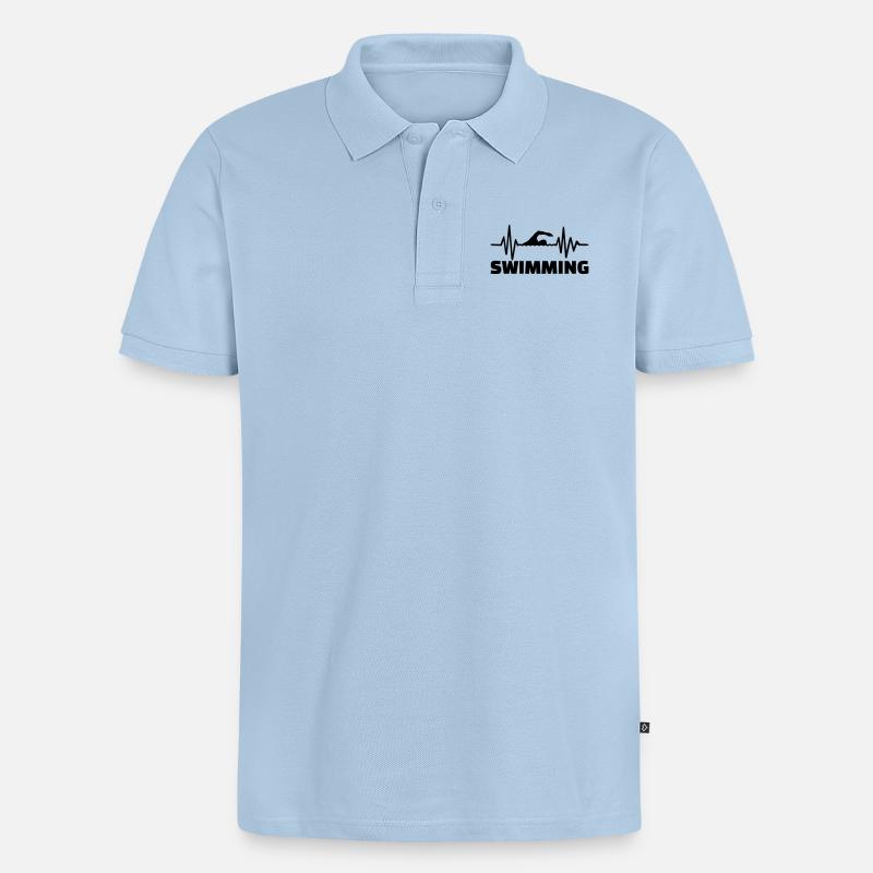 Nager - Polo bio Premium Homme - bleu clair