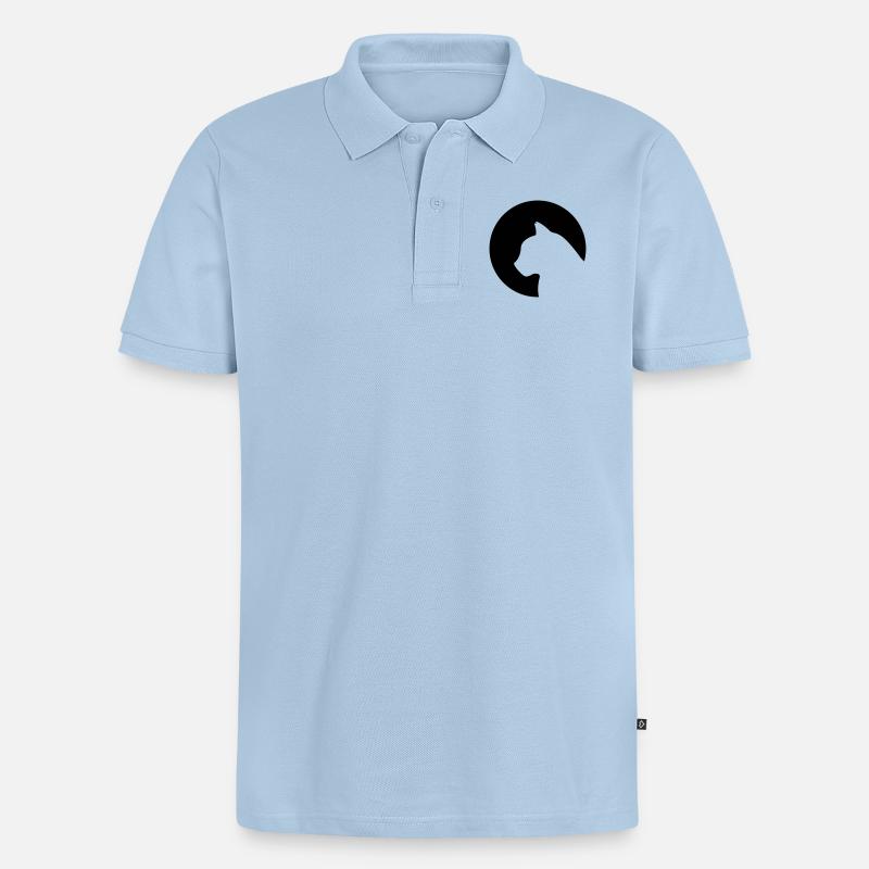 Katze - Männer Premium Bio Polo Shirt - Hellblau