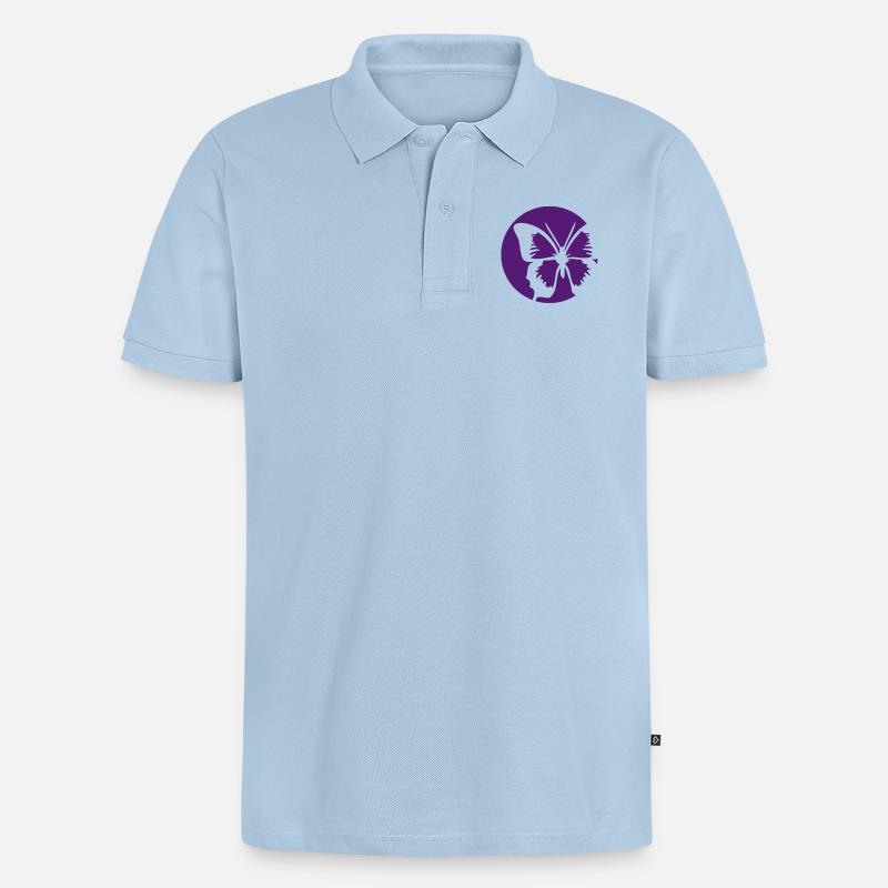 butterfly - Männer Premium Bio Polo Shirt - Hellblau