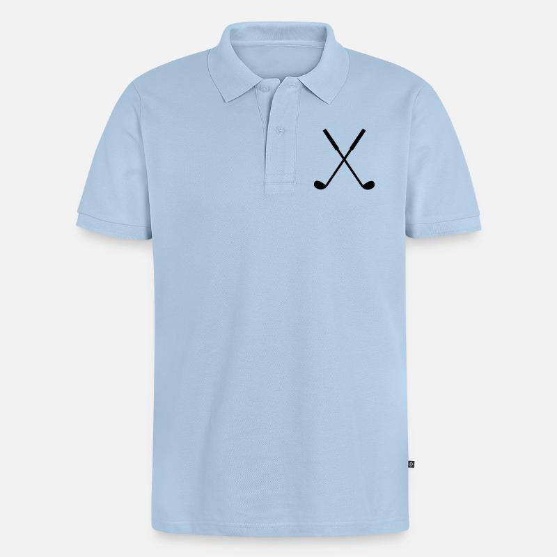golfschläger - Männer Premium Bio Polo Shirt - Hellblau