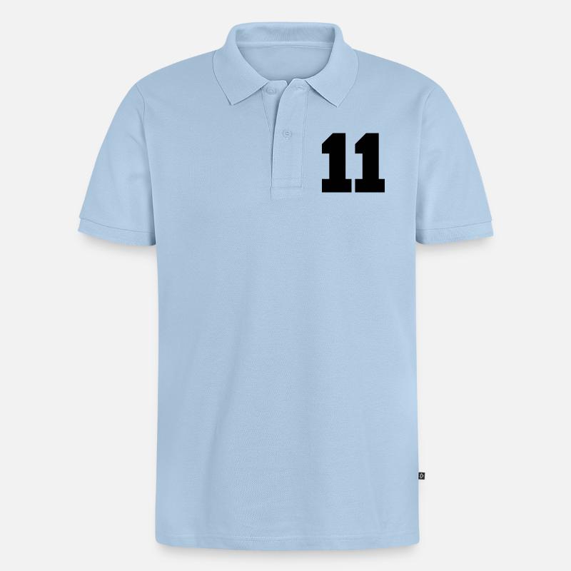 11 - Männer Premium Bio Polo Shirt - Hellblau