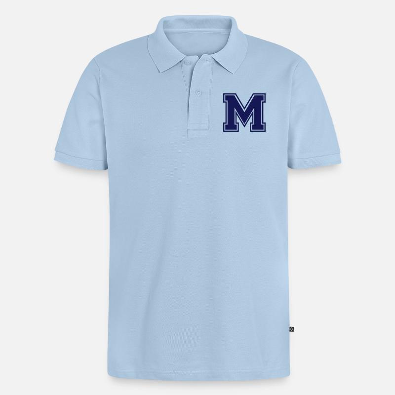 m - Polo bio Premium Homme - bleu clair