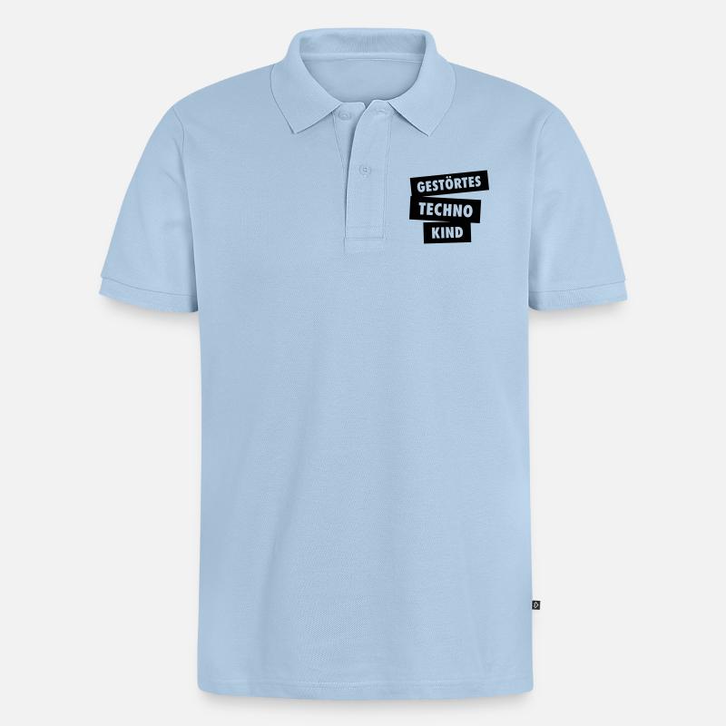 Gestoertes Technokind - Männer Premium Bio Polo Shirt - Hellblau