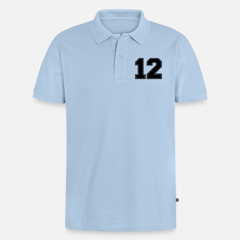 12_nr_2 - Polo bio Premium Homme - bleu clair