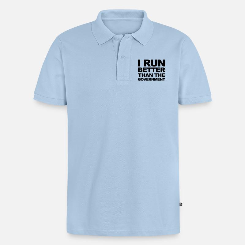 Run - Männer Premium Bio Polo Shirt - Hellblau