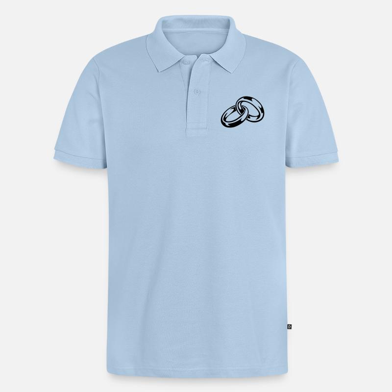 eheringe_01 - Männer Premium Bio Polo Shirt - Hellblau