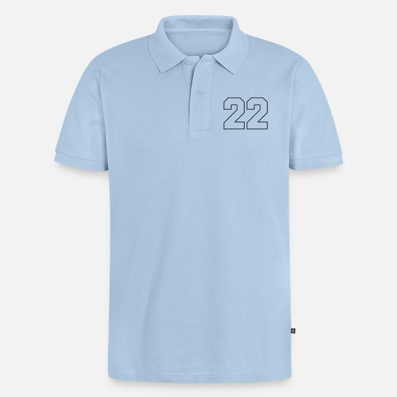 22 - Männer Premium Bio Polo Shirt - Hellblau