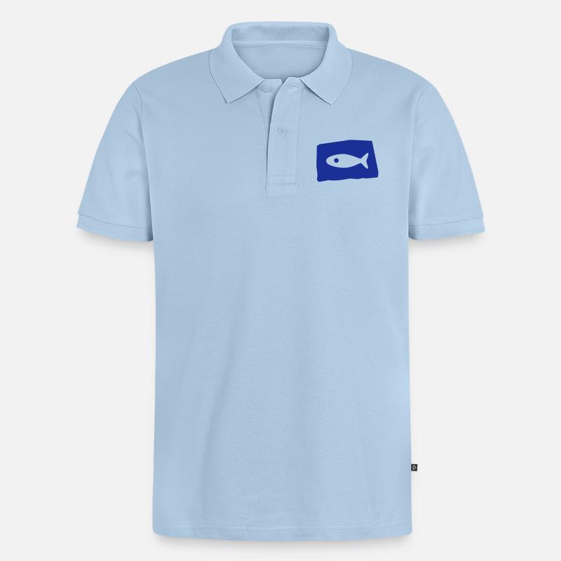 fisch2 - Männer Premium Bio Polo Shirt - Hellblau