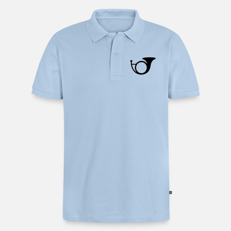 trompe de chasse - Polo bio Premium Homme - bleu clair
