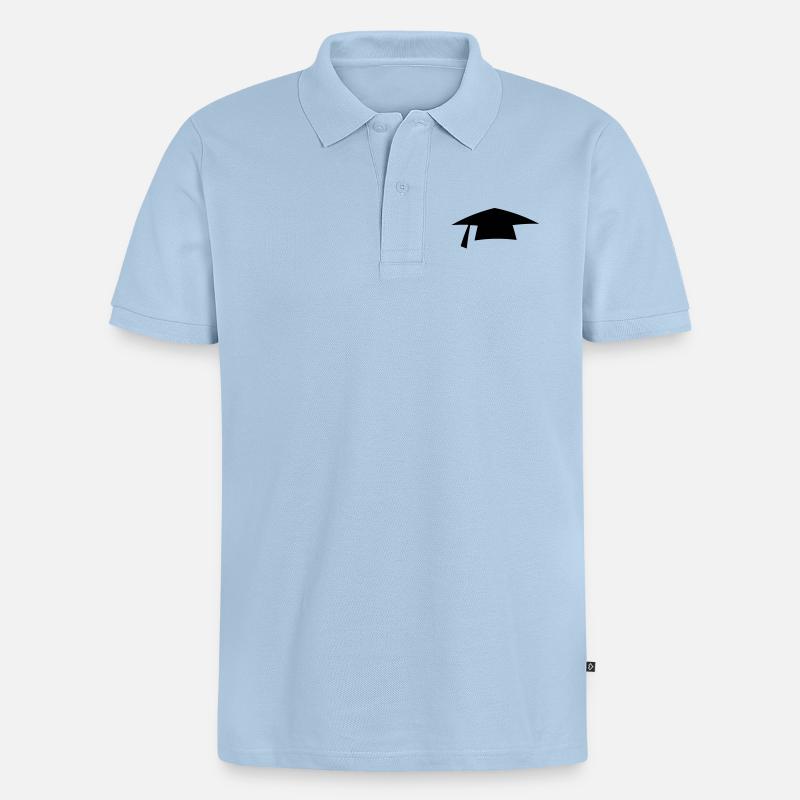 bonnet doctoral - Polo bio Premium Homme - bleu clair