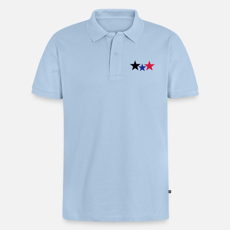 Stars - Männer Premium Bio Polo Shirt - Hellblau