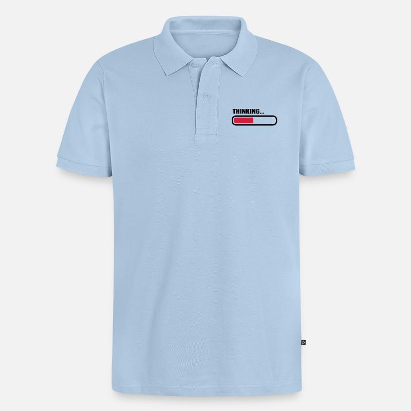 Thinking loading - Männer Premium Bio Polo Shirt - Hellblau
