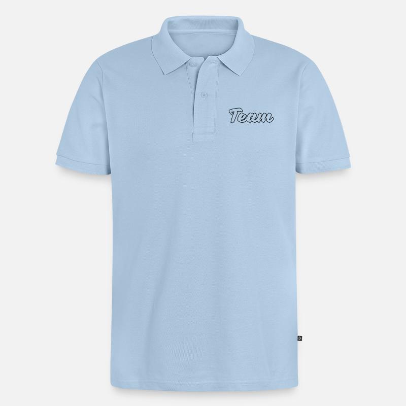 team - Männer Premium Bio Polo Shirt - Hellblau