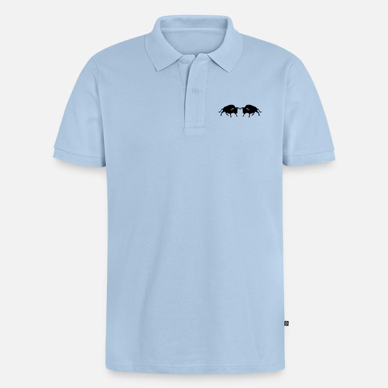 stier2 - Männer Premium Bio Polo Shirt - Hellblau