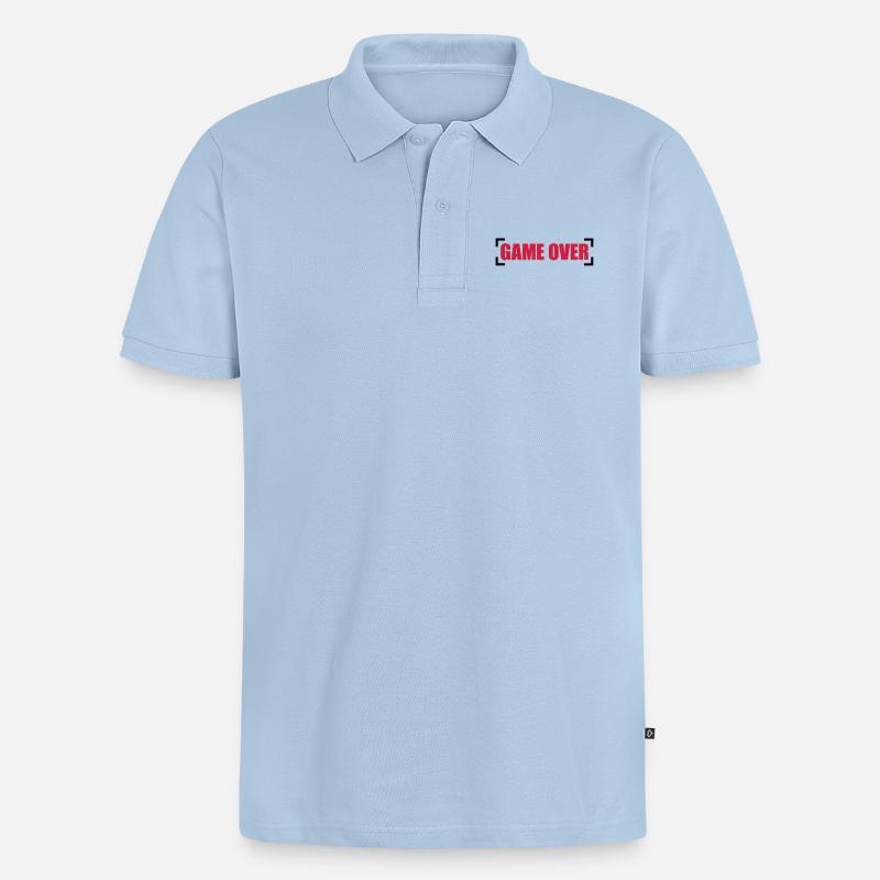 Game Over - Männer Premium Bio Polo Shirt - Hellblau