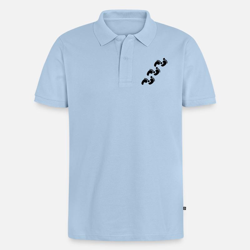 footprints - Männer Premium Bio Polo Shirt - Hellblau