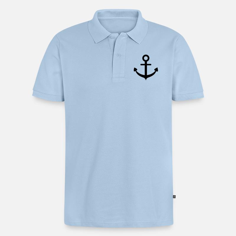 Anker - Männer Premium Bio Polo Shirt - Hellblau