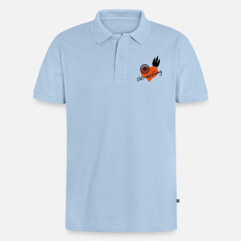 Straubing - Männer Premium Bio Polo Shirt - Hellblau