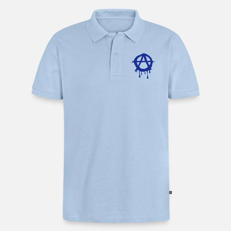 a anarchy logo 602 - Männer Premium Bio Polo Shirt - Hellblau