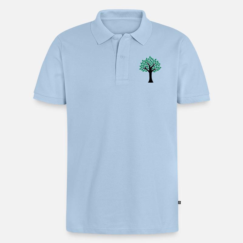 Baum - Männer Premium Bio Polo Shirt - Hellblau