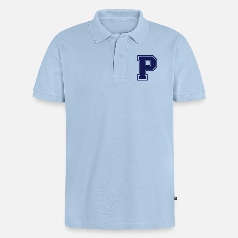 p - Polo bio Premium Homme - bleu clair