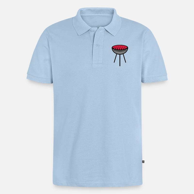 Grill - Männer Premium Bio Polo Shirt - Hellblau