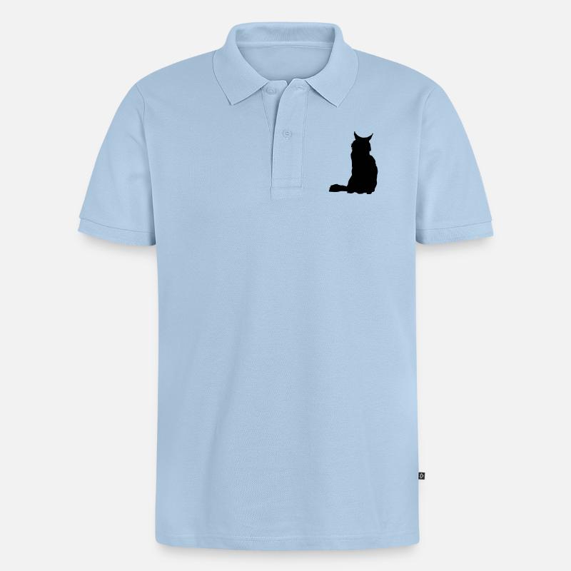 Chat - Polo bio Premium Homme - bleu clair