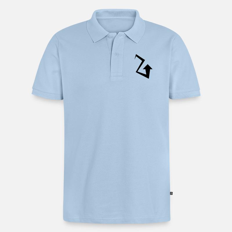 Zig Zag Pfeil - Männer Premium Bio Polo Shirt - Hellblau