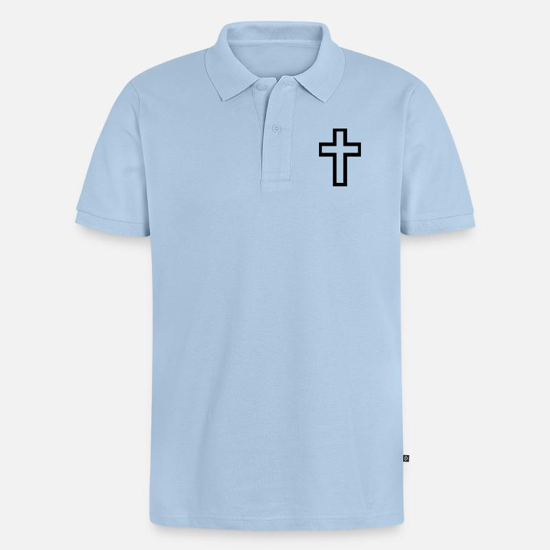 Intersection - Polo bio Premium Homme - bleu clair
