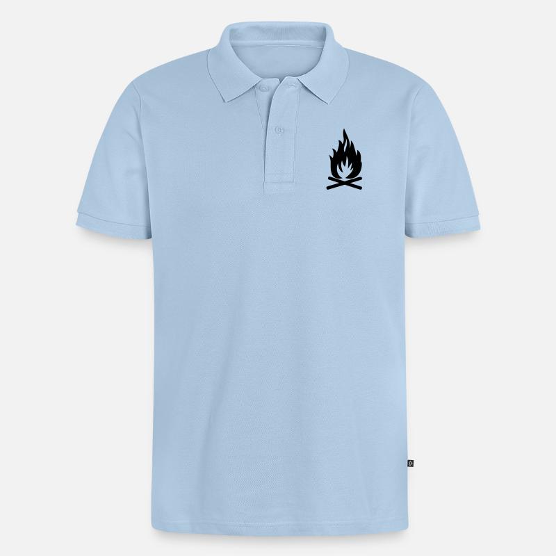 Lagerfeuer - Männer Premium Bio Polo Shirt - Hellblau