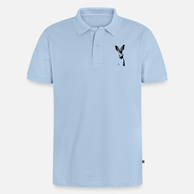 Hase - Männer Premium Bio Polo Shirt - Hellblau