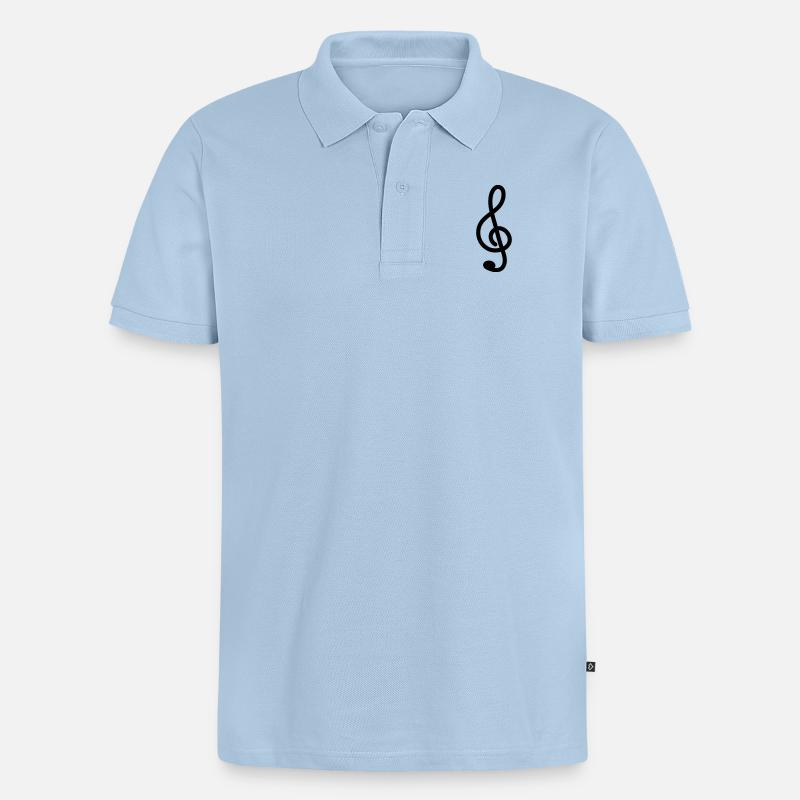 Notenschlüssel - Männer Premium Bio Polo Shirt - Hellblau