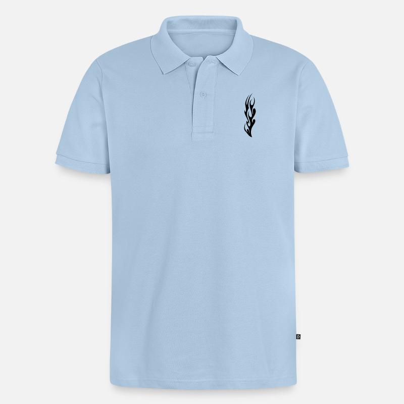 tribal flame - Polo bio Premium Homme - bleu clair