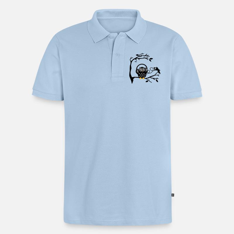 Écouter de la musique - Polo bio Premium Homme - bleu clair