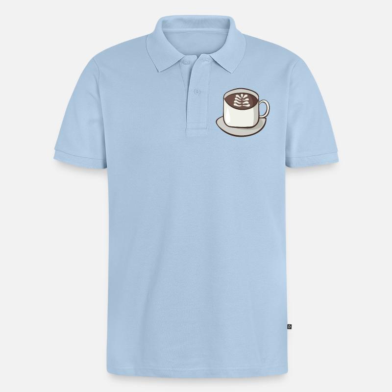 Cappuccino - Männer Premium Bio Polo Shirt - Hellblau