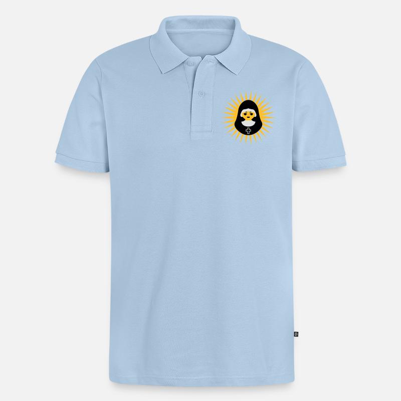 Nonne - Männer Premium Bio Polo Shirt - Hellblau