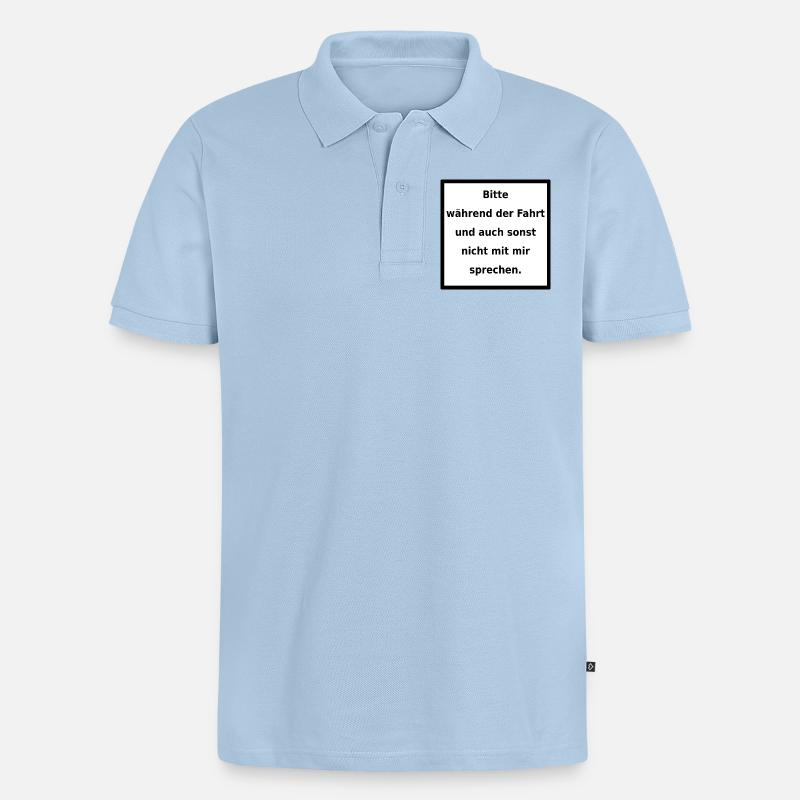 Genereller Warnhinweis. (black/white) - Männer Premium Bio Polo Shirt - Hellblau