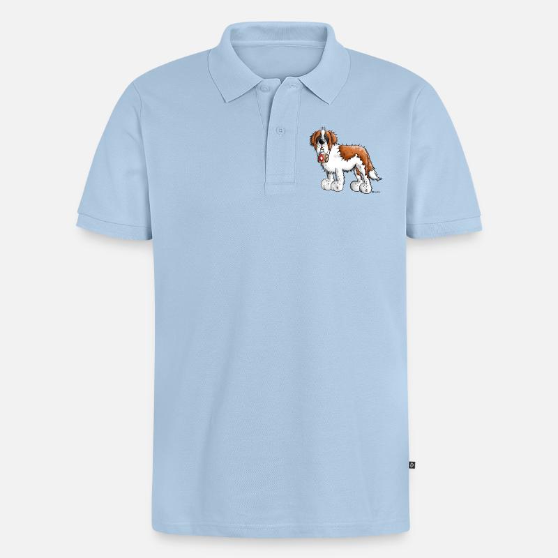 Der Bernhardiner - Männer Premium Bio Polo Shirt - Hellblau