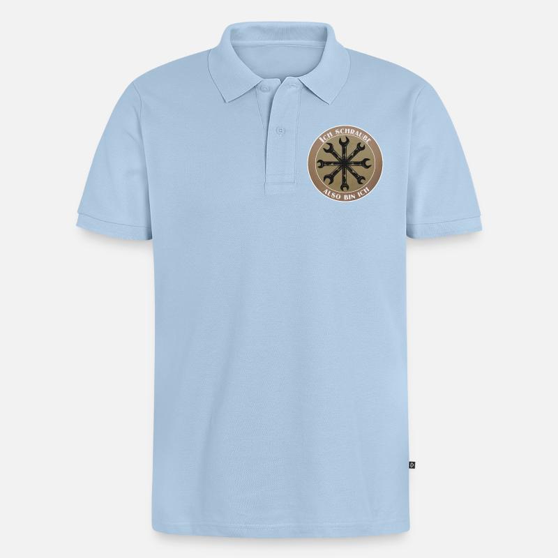 Ich schraube, also bin ich! - Männer Premium Bio Polo Shirt - Hellblau